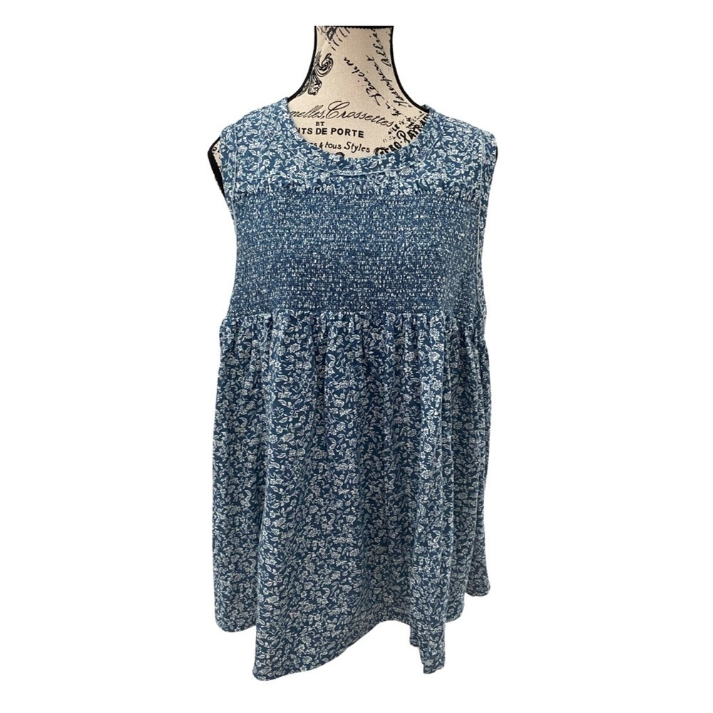 True Craft Women's Plus Size Sleeveless Smocked Knit Tunic Tank NWT Size 2X